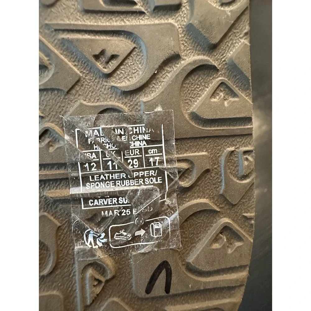 New Quiksilver Boy's Brown Carver Suede Fixed Strap Kids Flip Flop - Size‎ 12